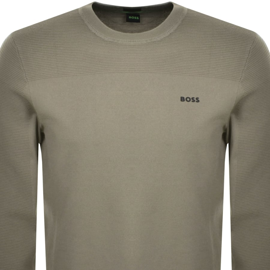 BOSS Momentum X Knit Jumper Khaki Mainline Menswear Ireland